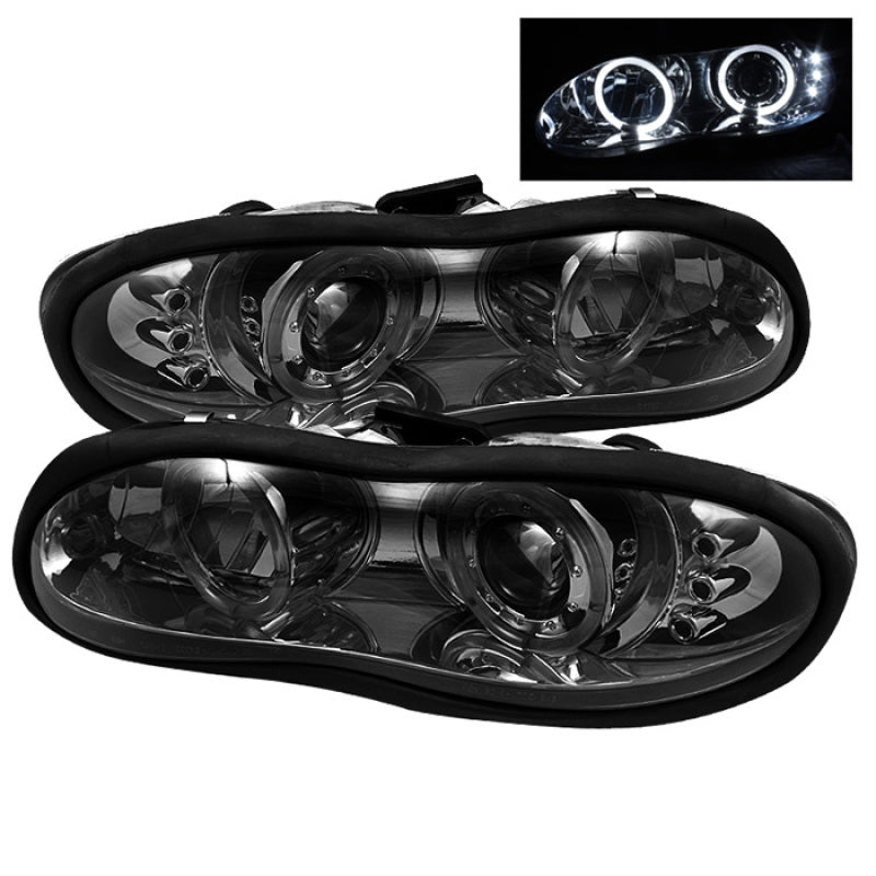 Spyder Chevy Camaro 98-02 Projector Headlights LED Halo LED Smke - Low H1 PRO-YD-CCAM98-HL-SM Spyder Chevy Camaro 98-02 Projector Headlights LED Halo LED Smke - Low H1 PRO-YD-CCAM98-HL-SM