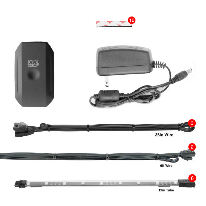 XK Glow Flex Strip Million Color XKCHROME App Controlled Home Indoor & Outdoor LED Light Kit 8x3ft XK Glow Flex Strip Million Color XKCHROME App Controlled Home Indoor & Outdoor LED Light Kit 8x3ft