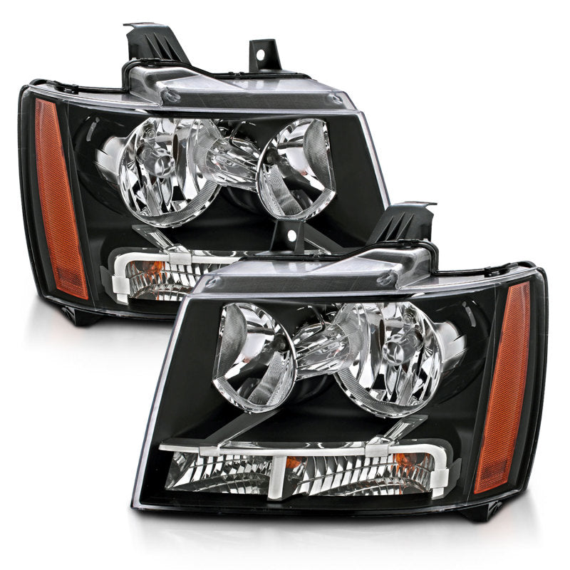 ANZO 2007-2014 Chevrolet Tahoe/Suburban Crystal Headlights Black ANZO 2007-2014 Chevrolet Tahoe/Suburban Crystal Headlights Black