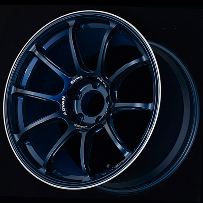 Advan RZ-F2 18x9.5 +12 5-114.3 Racing Titanium Blue and Ring Wheel