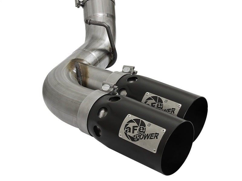 aFe Victory Series 4in 409-SS DPF-Back Exhaust w/ Dual Black Tips 2017 GM Duramax V8-6.6L(td) L5P aFe Victory Series 4in 409-SS DPF-Back Exhaust w/ Dual Black Tips 2017 GM Duramax V8-6.6L(td) L5P