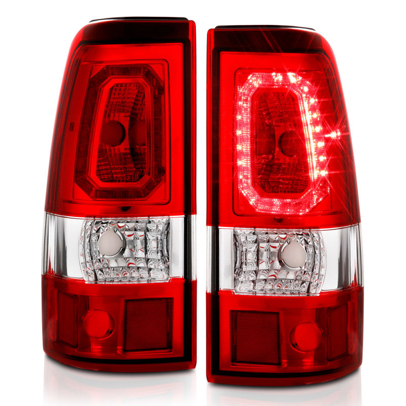 ANZO 2003-2006 Chevy Silverado 1500 LED Taillights Plank Style Chrome With Red/Clear Lens ANZO 2003-2006 Chevy Silverado 1500 LED Taillights Plank Style Chrome With Red/Clear Lens
