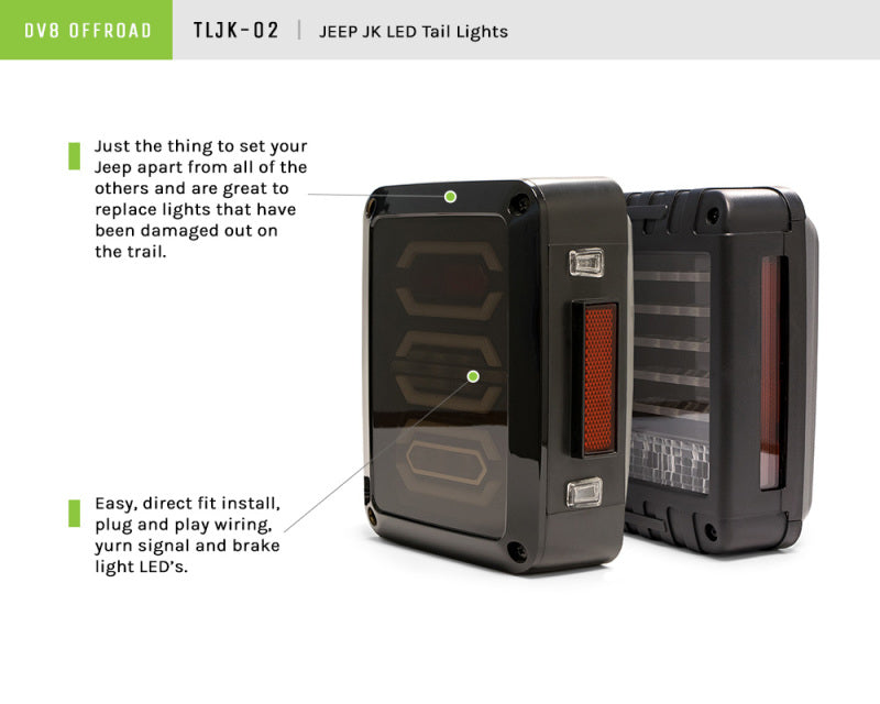 DV8 Offroad 07-18 Jeep Wrangler JK Octagon LED Tail Light DV8 Offroad 07-18 Jeep Wrangler JK Octagon LED Tail Light