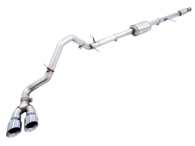 AWE Tuning 4th Gen GM 1500 5.3L 0FG Catback Dual Side Exit (Flat Bumper) - Chrome Tips AWE Tuning 4th Gen GM 1500 5.3L 0FG Catback Dual Side Exit (Flat Bumper) - Chrome Tips