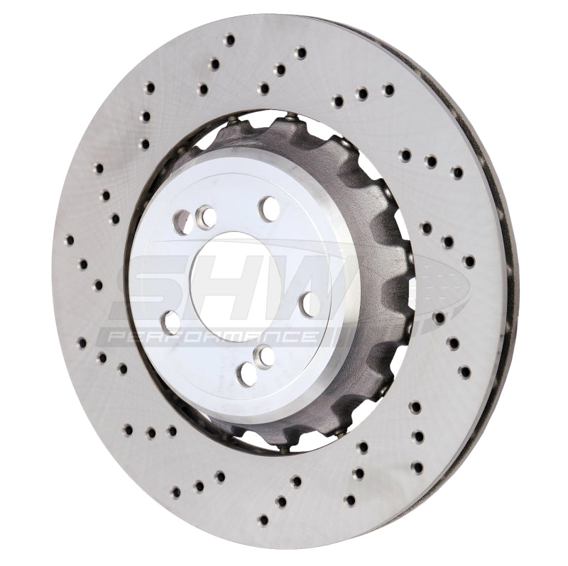 SHW 15-18 BMW M3 3.0L Left Rear Cross-Drilled Lightweight Brake Rotor (34212284811) SHW 15-18 BMW M3 3.0L Left Rear Cross-Drilled Lightweight Brake Rotor (34212284811)