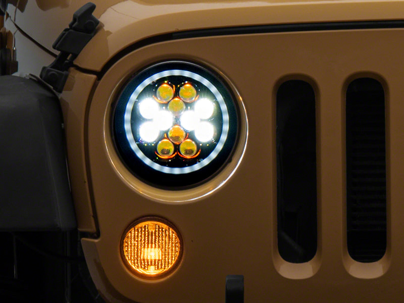 Raxiom 07-18 Jeep Wrangler JK Axial Spider LED Headlights w/Angel Eye Halo- Blk Housing (Clear Lens) Raxiom 07-18 Jeep Wrangler JK Axial Spider LED Headlights w/Angel Eye Halo- Blk Housing (Clear Lens)