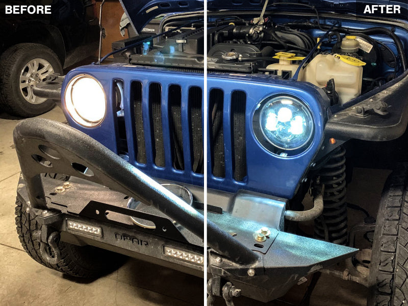 Raxiom 97-18 Jeep Wrangler TJ/JK Axial Series LED Daymaker Headlights- Black Housing (Clear Lens) Raxiom 97-18 Jeep Wrangler TJ/JK Axial Series LED Daymaker Headlights- Black Housing (Clear Lens)