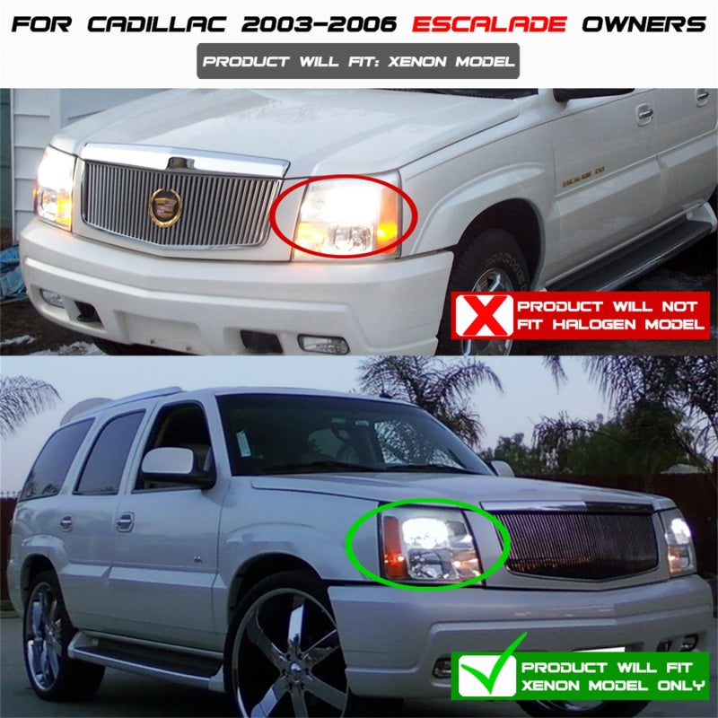 Spyder Cadillac Escalade 02-06 Projector Xenon/HID Model- LED Halo DRL Blk PRO-YD-CE02-HID-DRL-BK Spyder Cadillac Escalade 02-06 Projector Xenon/HID Model- LED Halo DRL Blk PRO-YD-CE02-HID-DRL-BK