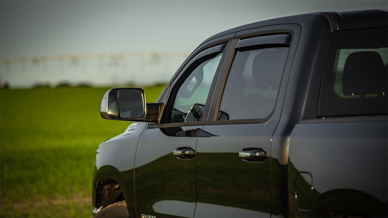 EGR 2019 Dodge Ram 1500 Crew Cab Tape-On Window Visors Set of 4 - Dark Smoke EGR 2019 Dodge Ram 1500 Crew Cab Tape-On Window Visors Set of 4 - Dark Smoke