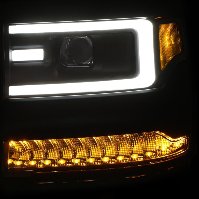 ANZO 16+ Chevy Silverado 1500 Projector Headlights Plank Style Black w/Amber/Sequential Turn Signal ANZO 16+ Chevy Silverado 1500 Projector Headlights Plank Style Black w/Amber/Sequential Turn Signal