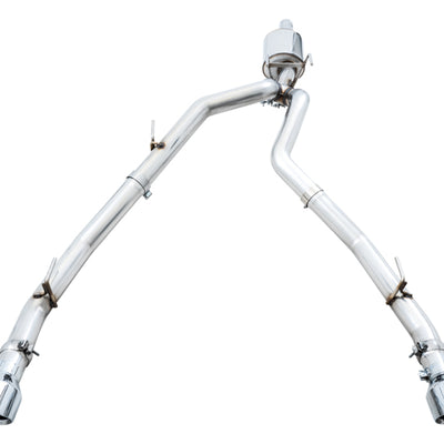 AWE Tuning 09-18 RAM 1500 5.7L (w/Cutouts) 0FG Dual Rear Exit Cat-Back Exhaust - Chrome Silver Tips