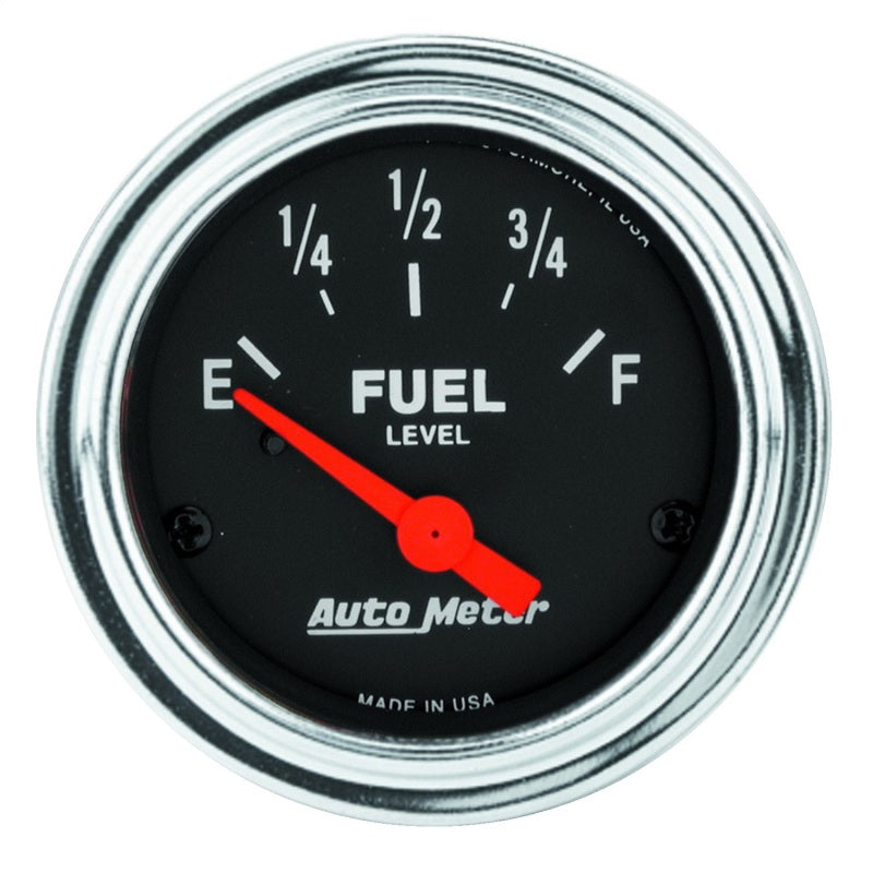 Autometer Traditional Chrome 2-1/16in 0 Ohm - 30 Ohm Full Electrical Fuel Level Gauge Autometer Traditional Chrome 2-1/16in 0 Ohm - 30 Ohm Full Electrical Fuel Level Gauge