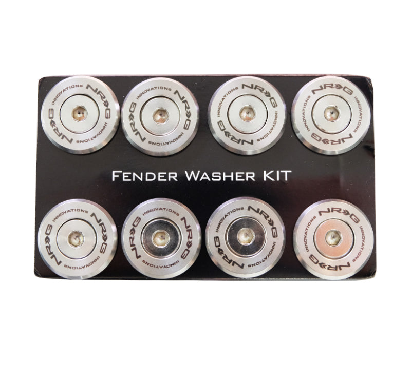 NRG M Style Fender Washer Kit TI Series M6 Bolts For Metal (Silver Washer/Silver Screw) - Set of 10 NRG M Style Fender Washer Kit TI Series M6 Bolts For Metal (Silver Washer/Silver Screw) - Set of 10