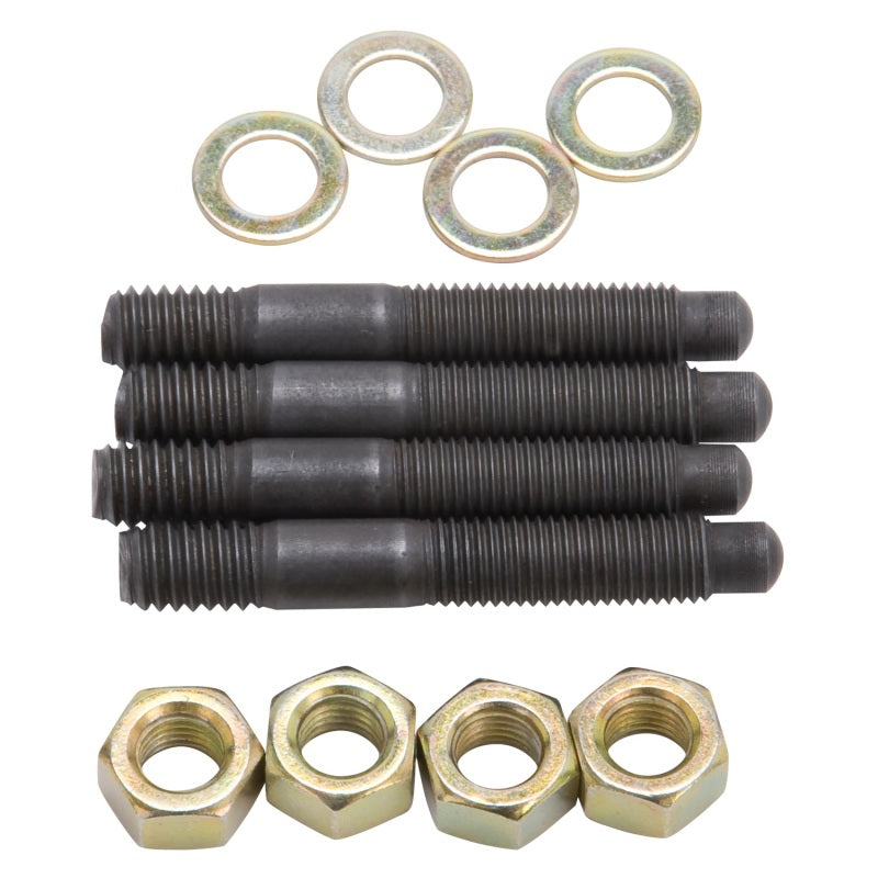 Edelbrock Carburetor Mounting Studs Bullet Nosed Black Oxide Gold Iridite Washers/Nuts Set of 4 Edelbrock Carburetor Mounting Studs Bullet Nosed Black Oxide Gold Iridite Washers/Nuts Set of 4