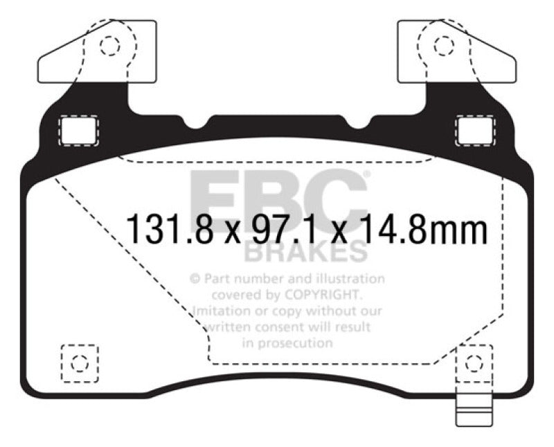 EBC 14+ Chevrolet Corvette Stingray (C7) 6.2 (Z51 Performance Package) Bluestuff Front Brake Pads EBC 14+ Chevrolet Corvette Stingray (C7) 6.2 (Z51 Performance Package) Bluestuff Front Brake Pads