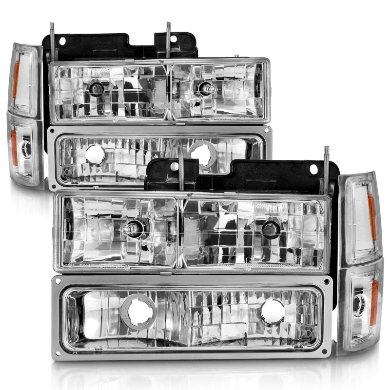 ANZO 88-98 Chevrolet C1500 Crystal Headlights Chrome w/ Signal and Side Marker Lights ANZO 88-98 Chevrolet C1500 Crystal Headlights Chrome w/ Signal and Side Marker Lights