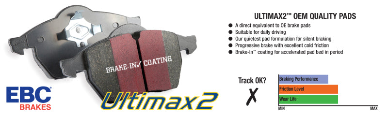 EBC 03-04 Infiniti G35 3.5 (Manual) (Brembo) Ultimax2 Front Brake Pads EBC 03-04 Infiniti G35 3.5 (Manual) (Brembo) Ultimax2 Front Brake Pads