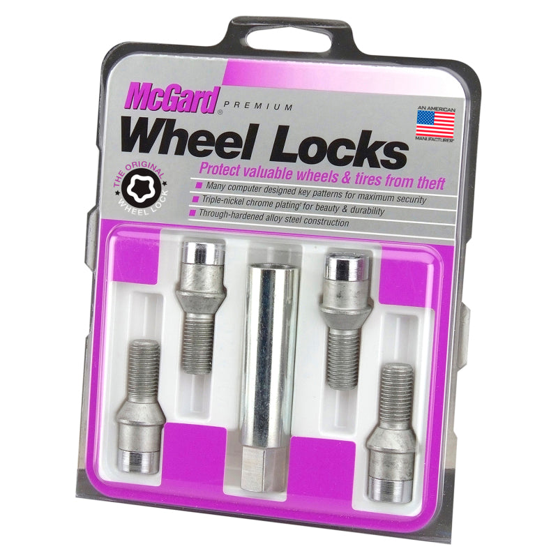 McGard Wheel Lock Bolt Set - 4pk. (Tuner / Cone Seat) M14X1.5 / 17mm Hex / 28.6mm Shank L. - Chrome McGard Wheel Lock Bolt Set - 4pk. (Tuner / Cone Seat) M14X1.5 / 17mm Hex / 28.6mm Shank L. - Chrome