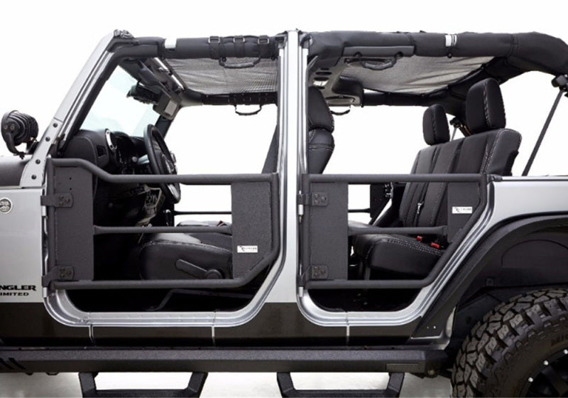 Rampage 2007-2018 Jeep Wrangler(JK) Unlimited 4-Door Tube Doors With Netting - Black Rampage 2007-2018 Jeep Wrangler(JK) Unlimited 4-Door Tube Doors With Netting - Black