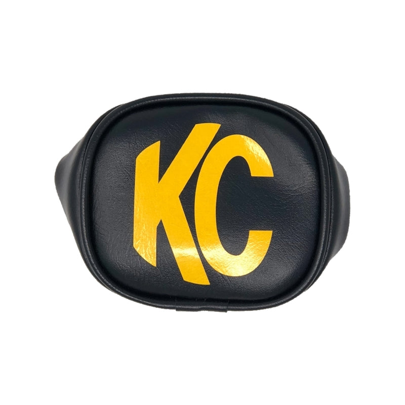 KC HiLiTES 3in. Rectangle Soft Cover (Pair) - Black w/Yellow KC Logo KC HiLiTES 3in. Rectangle Soft Cover (Pair) - Black w/Yellow KC Logo