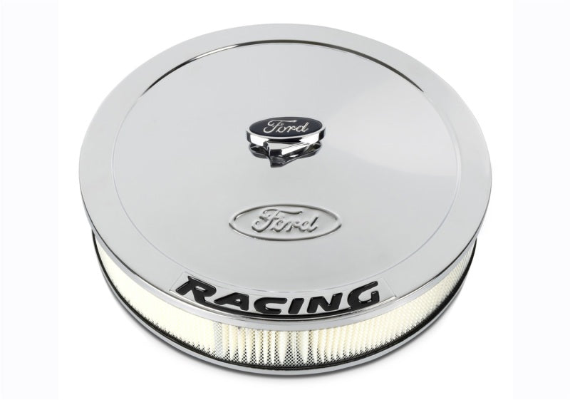 Ford Racing Air Cleaner Kit - Chrome w/ Black Emblem Ford Racing Air Cleaner Kit - Chrome w/ Black Emblem