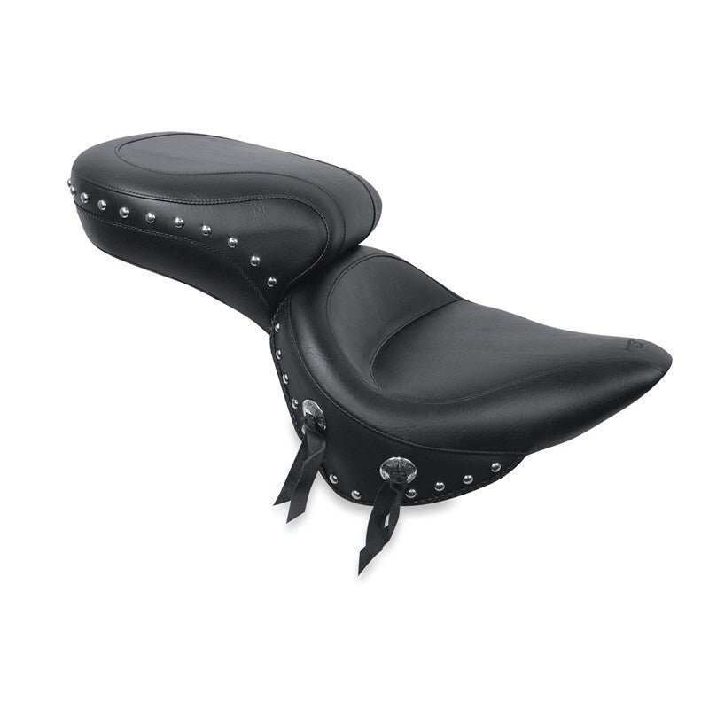 Mustang 00-15 Harley Softail Standard Rear Tire Wide Touring 1PC Seat w/Studs - Black Mustang 00-15 Harley Softail Standard Rear Tire Wide Touring 1PC Seat w/Studs - Black