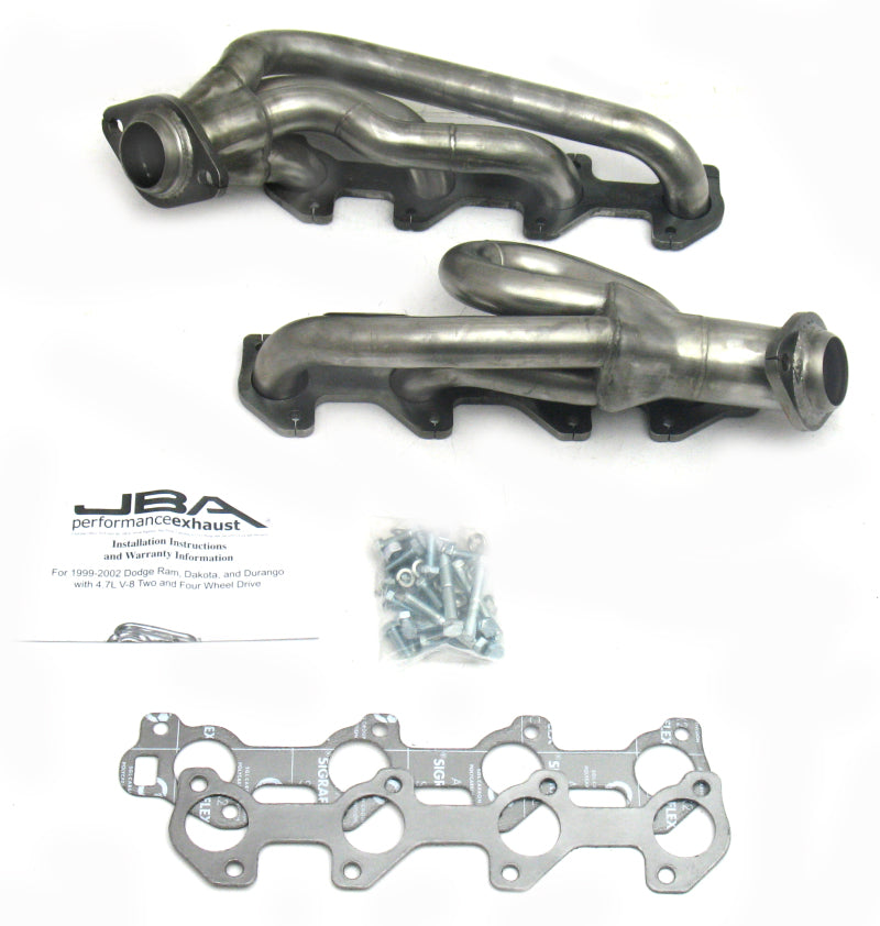 JBA 02-03 Dodge RAM 4.7L PowerTech 1-1/2in Primary Raw 409SS Cat4Ward Header JBA 02-03 Dodge RAM 4.7L PowerTech 1-1/2in Primary Raw 409SS Cat4Ward Header