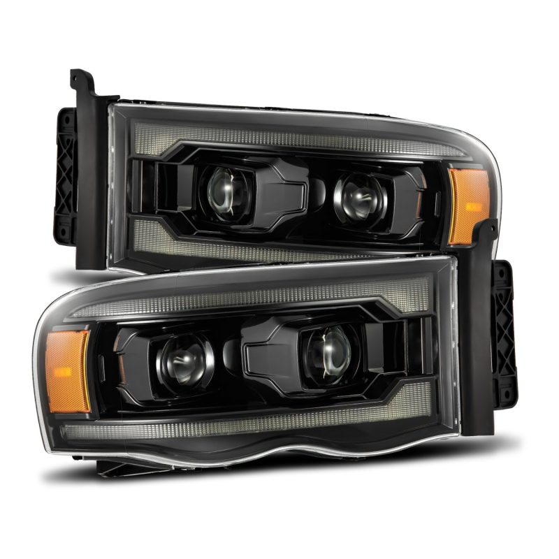 AlphaRex 02-05 Dodge Ram 1500 PRO-Series Projector Headlights Plank Style Alpha Black w/Seq Signal AlphaRex 02-05 Dodge Ram 1500 PRO-Series Projector Headlights Plank Style Alpha Black w/Seq Signal