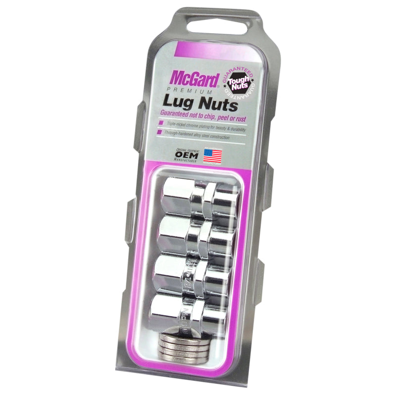 McGard Hex Lug Nut (Drag Racing Short Shank) 1/2-20 / 13/16 Hex / 1.6in. Length (4-Pack) - Chrome McGard Hex Lug Nut (Drag Racing Short Shank) 1/2-20 / 13/16 Hex / 1.6in. Length (4-Pack) - Chrome