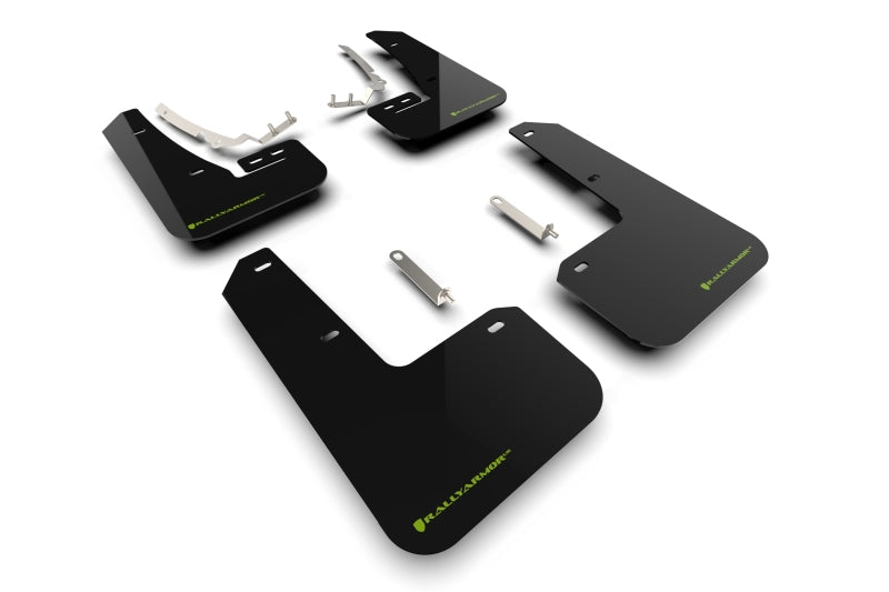 Rally Armor 22-25 VW MK8 Golf GTI/R Black UR Mud Flap w/Green Logo Rally Armor 22-25 VW MK8 Golf GTI/R Black UR Mud Flap w/Green Logo