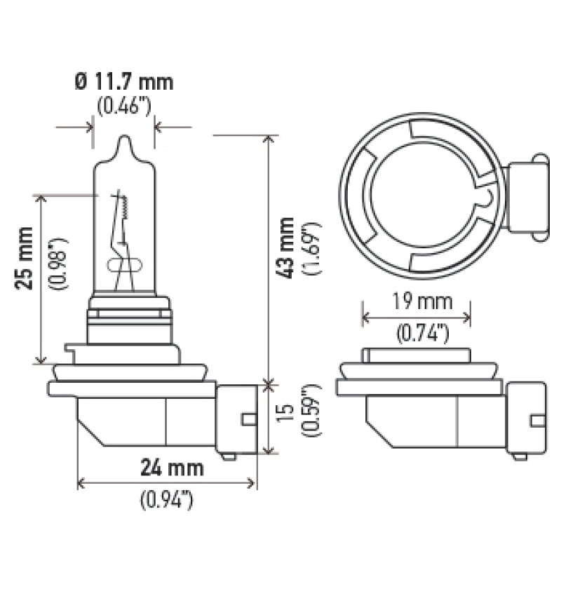 Hella Optilux H9 12V/100W XB Xenon White Bulb (pair) Hella Optilux H9 12V/100W XB Xenon White Bulb (pair)