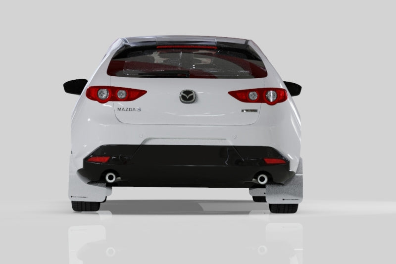 Rally Armor 19-24 Mazda3 Hatchback Red UR Mud Flap w/White Logo Rally Armor 19-24 Mazda3 Hatchback Red UR Mud Flap w/White Logo