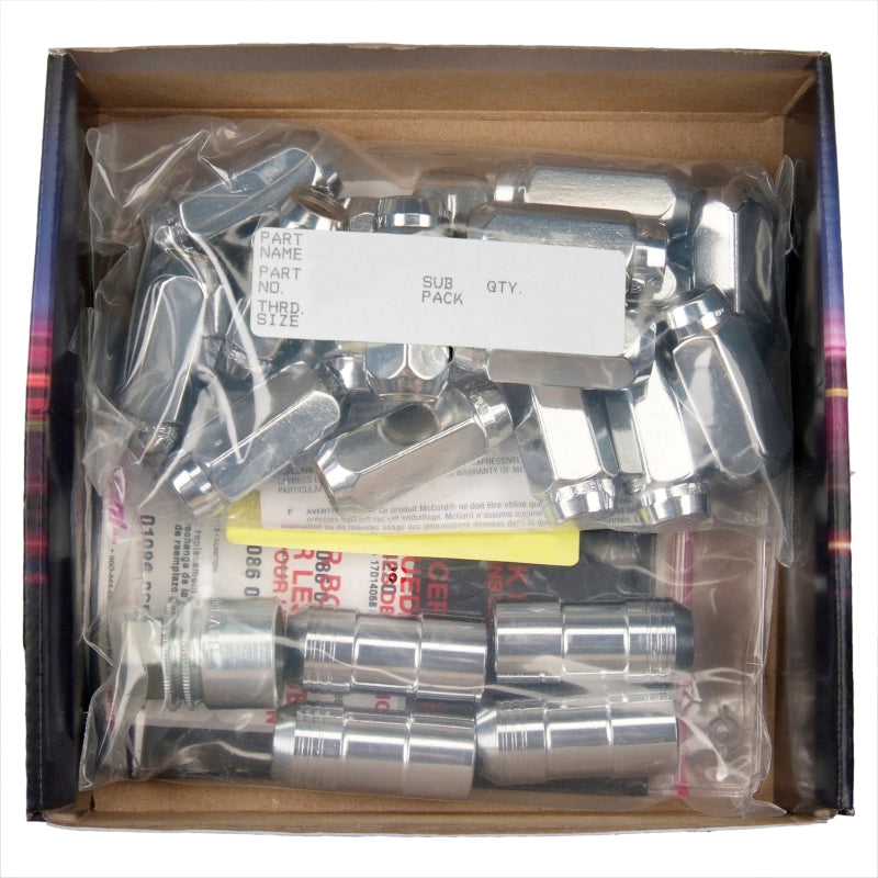 McGard 6 Lug Hex Install Kit w/Locks (Cone Seat Nut) M14X1.5 / 22mm Hex / 1.945in. Length - Chrome McGard 6 Lug Hex Install Kit w/Locks (Cone Seat Nut) M14X1.5 / 22mm Hex / 1.945in. Length - Chrome
