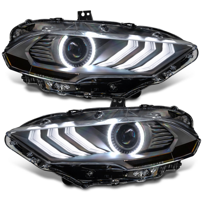 Oracle Lighting 18-23 Ford Mustang Dynamic ColorSHIFT LED Headlights - Black Series SEE WARRANTY Oracle Lighting 18-23 Ford Mustang Dynamic ColorSHIFT LED Headlights - Black Series SEE WARRANTY