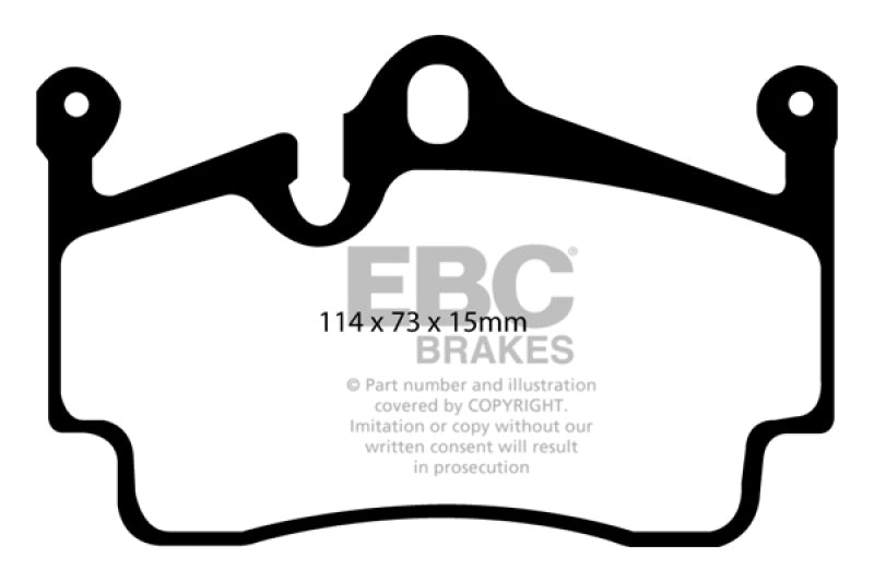 EBC 04-08 Porsche Boxster (Cast Iron Rotors only) 2.7 Yellowstuff Rear Brake Pads EBC 04-08 Porsche Boxster (Cast Iron Rotors only) 2.7 Yellowstuff Rear Brake Pads