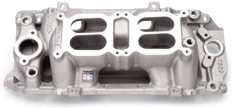 Edelbrock Manifold Dual Quad RPM Air Gap BB Chevy Oval Port Edelbrock Manifold Dual Quad RPM Air Gap BB Chevy Oval Port