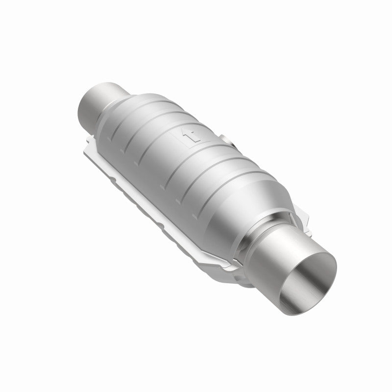 MagnaFlow Conv Univ 2.5in Inlet/Outlet Center/Center Round 11in Body L x 5.125in W x 15in Overall L MagnaFlow Conv Univ 2.5in Inlet/Outlet Center/Center Round 11in Body L x 5.125in W x 15in Overall L