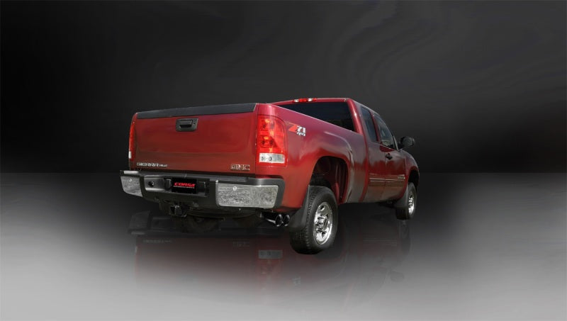 Corsa 2009-2013 GMC Sierra 4.8L V8 3in Cat-Back Single Side w Twin 4in Black Pro-Series Tips Corsa 2009-2013 GMC Sierra 4.8L V8 3in Cat-Back Single Side w Twin 4in Black Pro-Series Tips