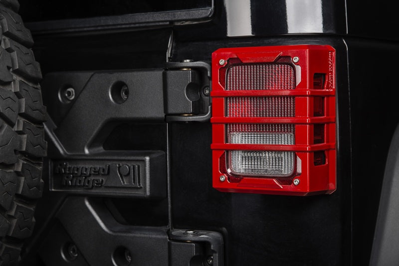 Rugged Ridge 07-18 Jeep Wrangler JK Red Elite Tail Light Guards Rugged Ridge 07-18 Jeep Wrangler JK Red Elite Tail Light Guards