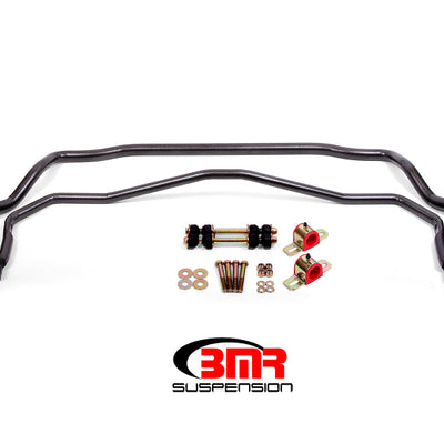 BMR 64-72 A-Body Front & Rear Sway Bar Kit w/ Bushings - Black Hammertone