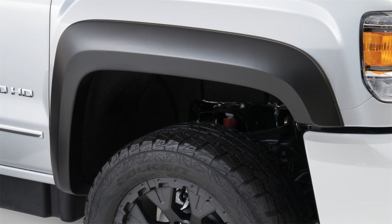 Bushwacker 15-18 GMC Sierra 2500 HD Extend-A-Fender Style Flares 4pc 78.8/97.6in Bed - Black Bushwacker 15-18 GMC Sierra 2500 HD Extend-A-Fender Style Flares 4pc 78.8/97.6in Bed - Black