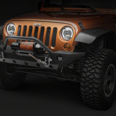Raxiom 97-18 Jeep Wrangler TJ & JK 6-LED Headlights w/ Partial Halo- Blk Housing (Clear Lens)