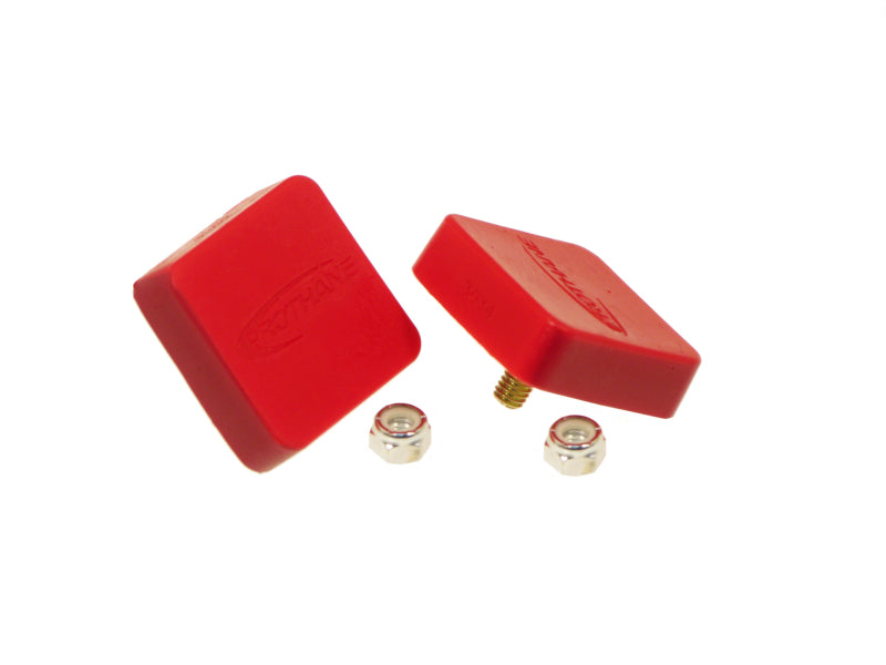 Prothane Universal Bump Stop 5/8X2X2 Sqr w/ Ctr Stud - Red Prothane Universal Bump Stop 5/8X2X2 Sqr w/ Ctr Stud - Red