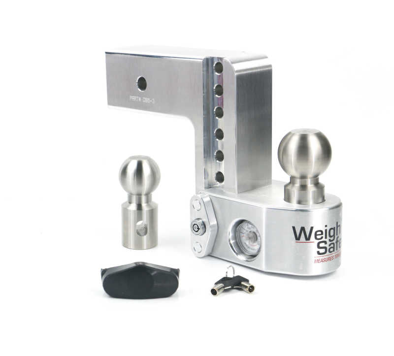 Weigh Safe 6in Drop Hitch w/Built-in Scale & 3in Shank (10K/21K GTWR) - Aluminum Weigh Safe 6in Drop Hitch w/Built-in Scale & 3in Shank (10K/21K GTWR) - Aluminum