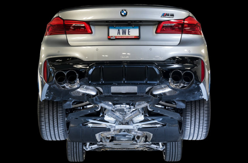 AWE Tuning 18-19 BMW F90 M5 SwitchPatch Cat-Back Exhaust- Black Diamond Tips AWE Tuning 18-19 BMW F90 M5 SwitchPatch Cat-Back Exhaust- Black Diamond Tips