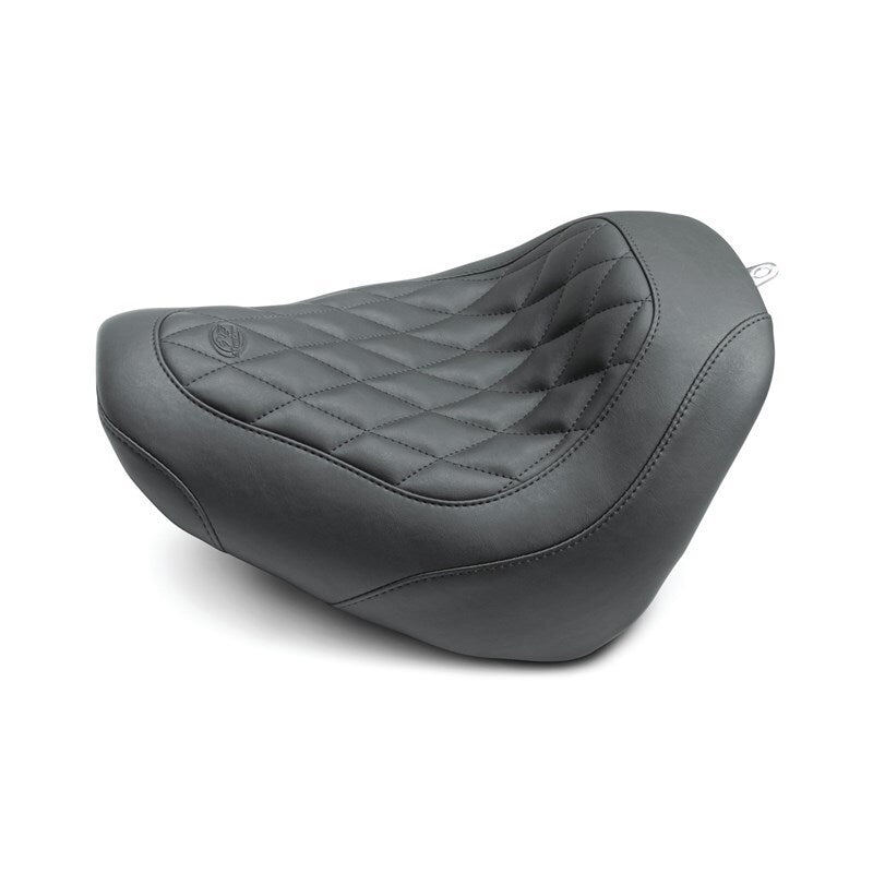 Mustang 18-21 Harley Fat Bob Wide Tripper Solo Seat Diamond Stitch - Black Mustang 18-21 Harley Fat Bob Wide Tripper Solo Seat Diamond Stitch - Black