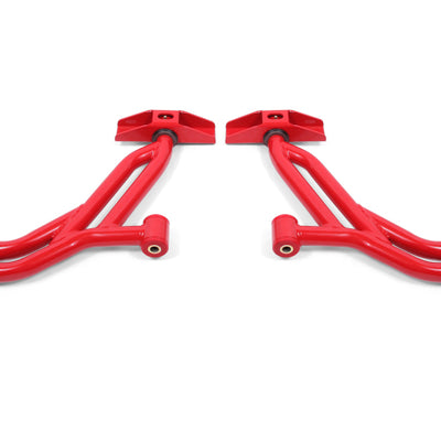 BMR 10-14 Ford Mustang / Shelby GT500 Non-Adj. Lower A-Arms (Poly/Delrin) - Red