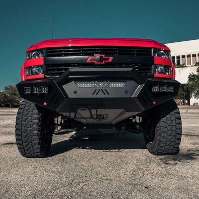 Road Armor 15-19 Chevy 2500 SPARTAN Front Bumper Bolt-On Pre-Runner Guard - Tex Blk