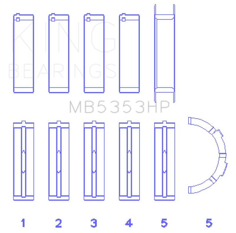 King Engine Bearings Ford 281 4.6L SOHC 16V Performance Main Bearing Set - Size Standard X King Engine Bearings Ford 281 4.6L SOHC 16V Performance Main Bearing Set - Size Standard X