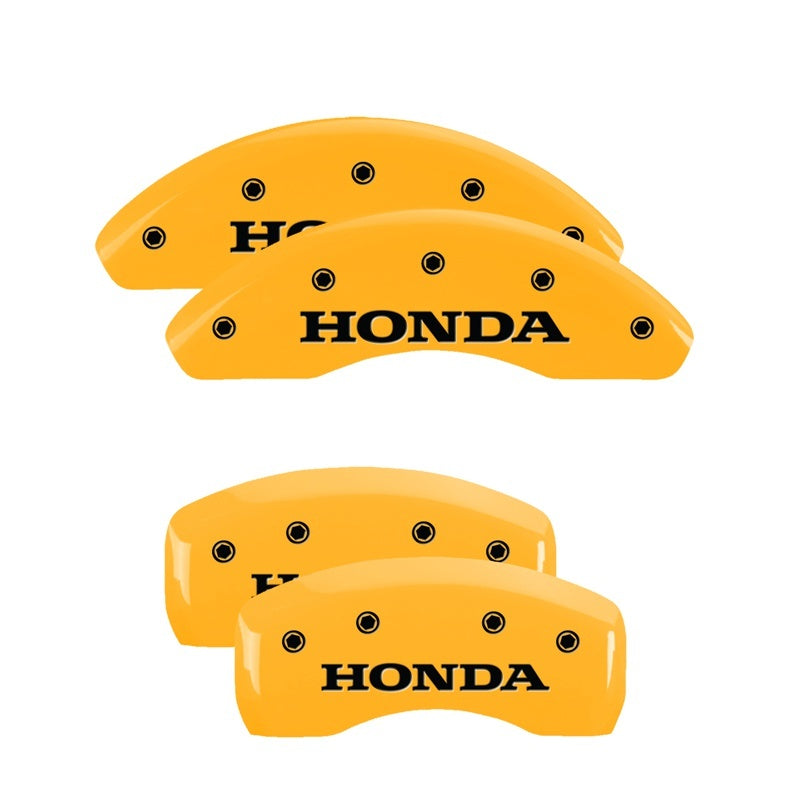 MGP 4 Caliper Covers Engraved Front & Rear Honda Yellow Finish Black Char 2010 Honda CR-V MGP 4 Caliper Covers Engraved Front & Rear Honda Yellow Finish Black Char 2010 Honda CR-V